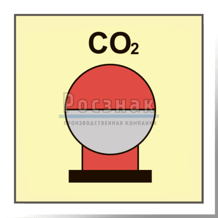 Знак IMO10.81ФС Стационарный сосуд пожаротушения, размещенный в защищаемой зоне для двуокиси углерода