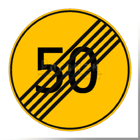 Дорожный знак 3.25 Конец зоны ограничения максимальной скорости (временный)