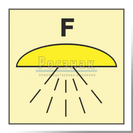 Знак IMO10.110ФС Помещение или группа помещений, защищенных системой пожаротушения для пены