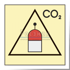 Знак IMO10.58ФС Пост дистанционного пуска огнетушащих веществ для двуокиси углерода