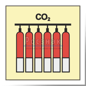 Знак IMO10.75ФС Стационарная батарея пожаротушения для двуокиси углерода