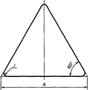 Рисунок Д.1. Размеры треугольных знаков